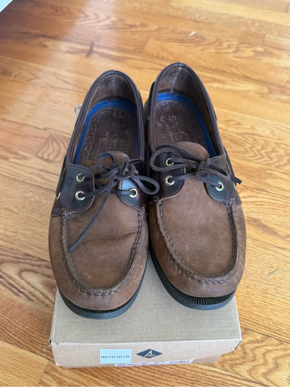 Sperry Men's Two-Tone Brown Leather Boat Shoes